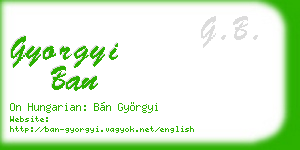 gyorgyi ban business card